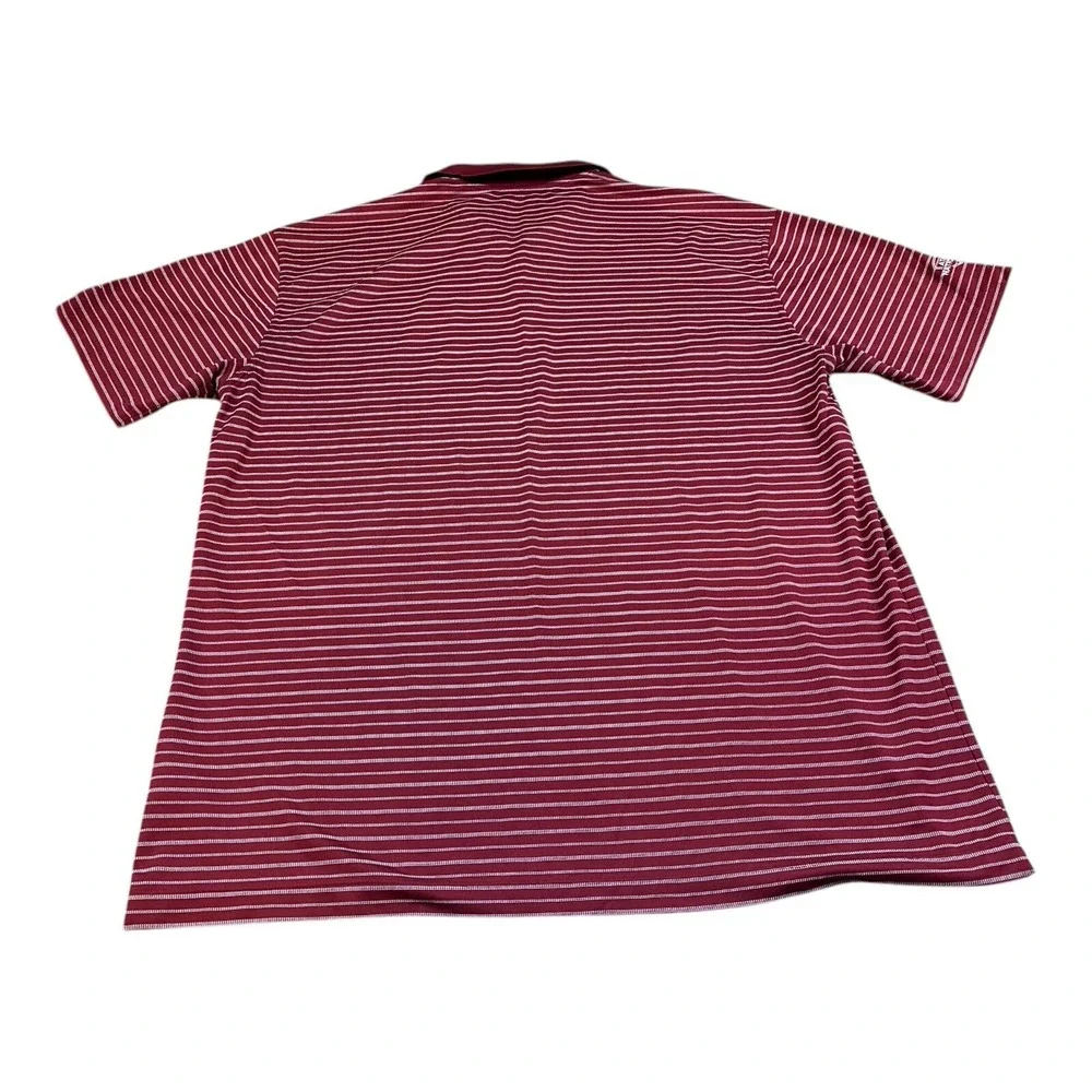 Nike Golf Polo Shirt Men's 2XL Maroon Red/White Stripe US Congressional - Picture 6 of 10